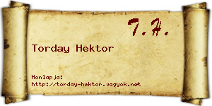 Torday Hektor névjegykártya